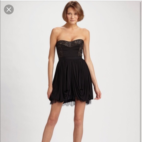 BCBG MaxAzria black strapless cocktail dress - Picture 1 of 6